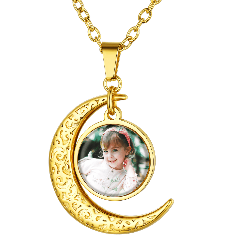 U7 Jewelry Moon Photo Pendant Locket Necklace For Women 