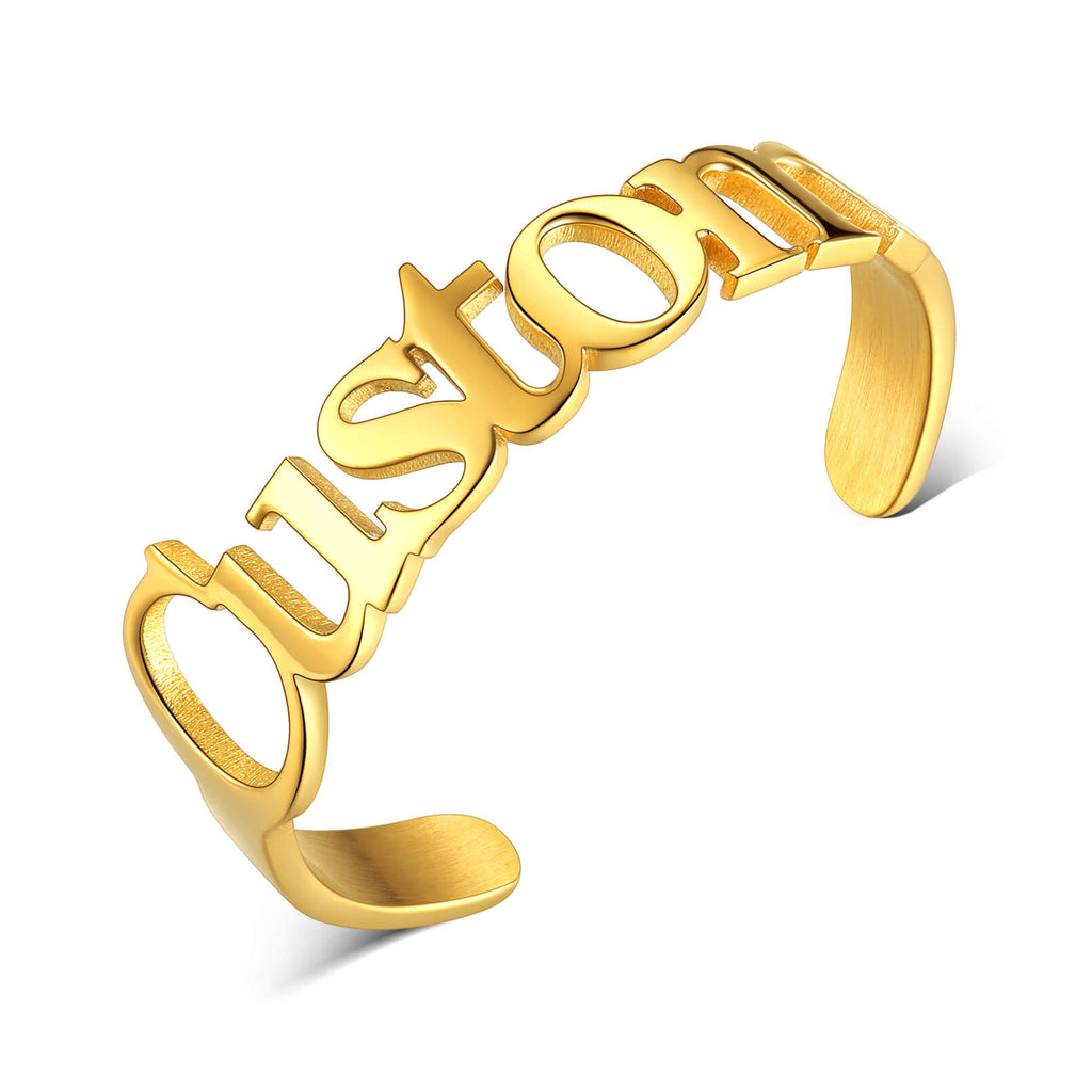 Gold Plated Personalized Memorial Rings With Name For Women 