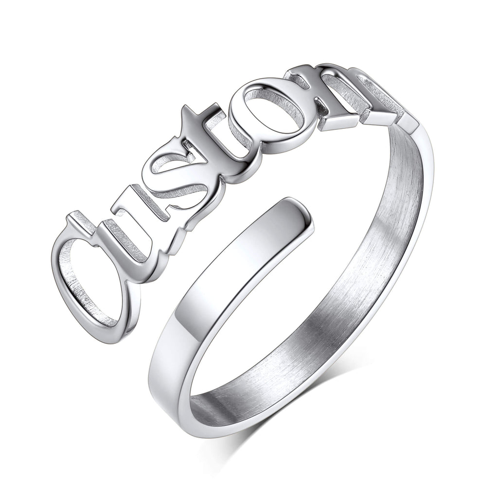 Custom Adjustable Ring with Names for Women 