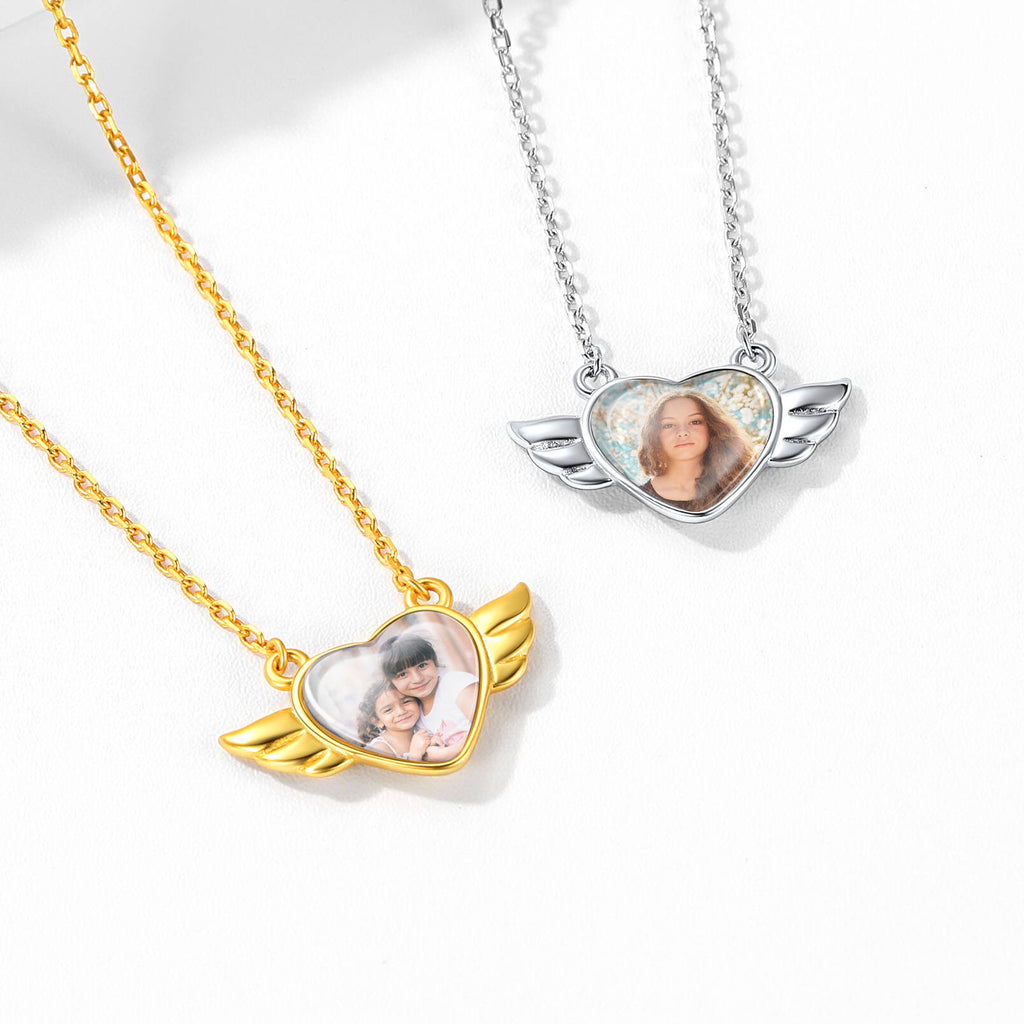 U7 Jewelry Customized Memorial Necklace with Picture Photo Engraved Pendant 
