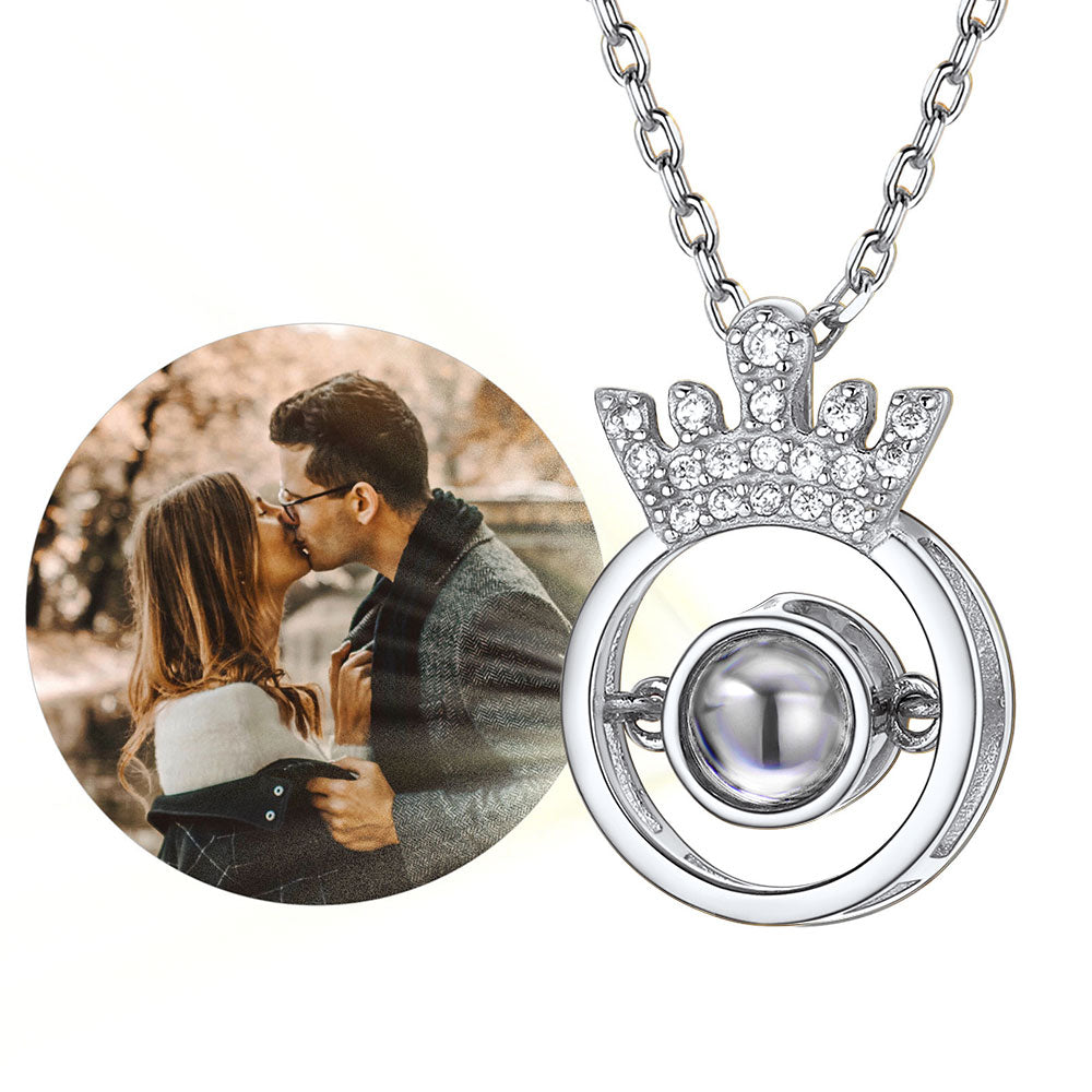 U7 Jewelry Silver Photo Projection Pendant I Love You 100 Languages Necklace 