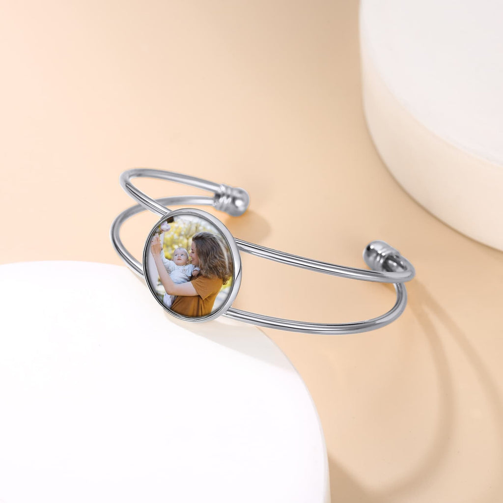 U7 Jewelry Personalized Picture Bracelet Cuff Bracelet For Women 