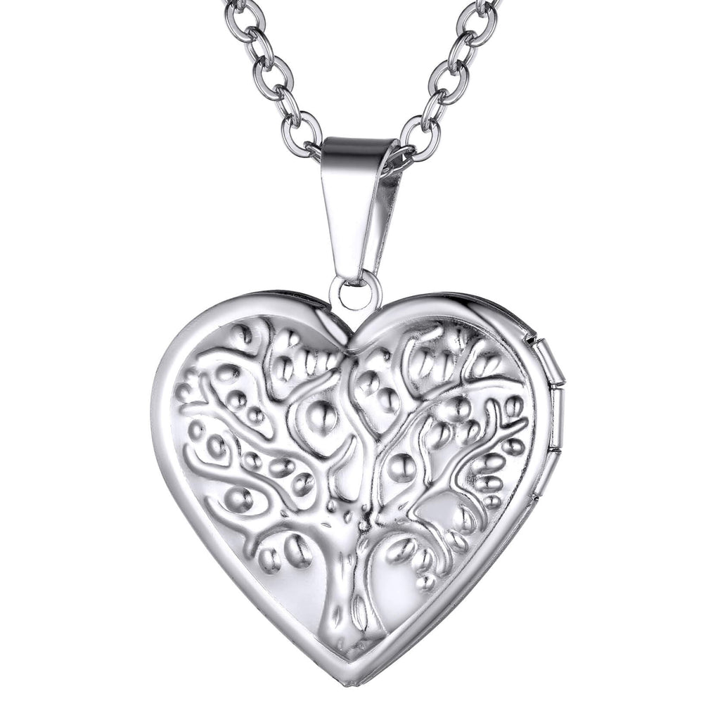 U7 Jewelry Personalized Family Tree Engraved Heart Photo Locket 