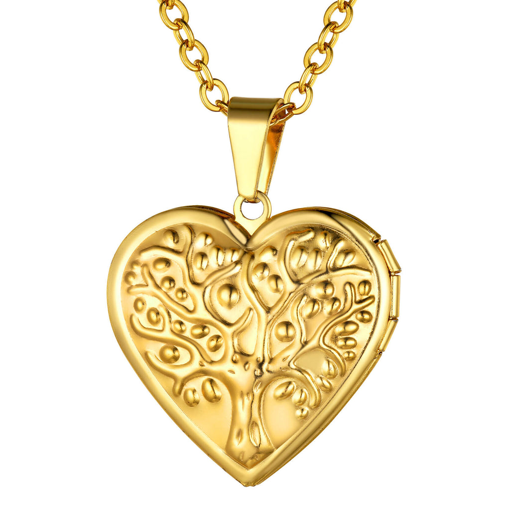U7 Jewelry Personalized Family Tree Engraved Heart Photo Locket 