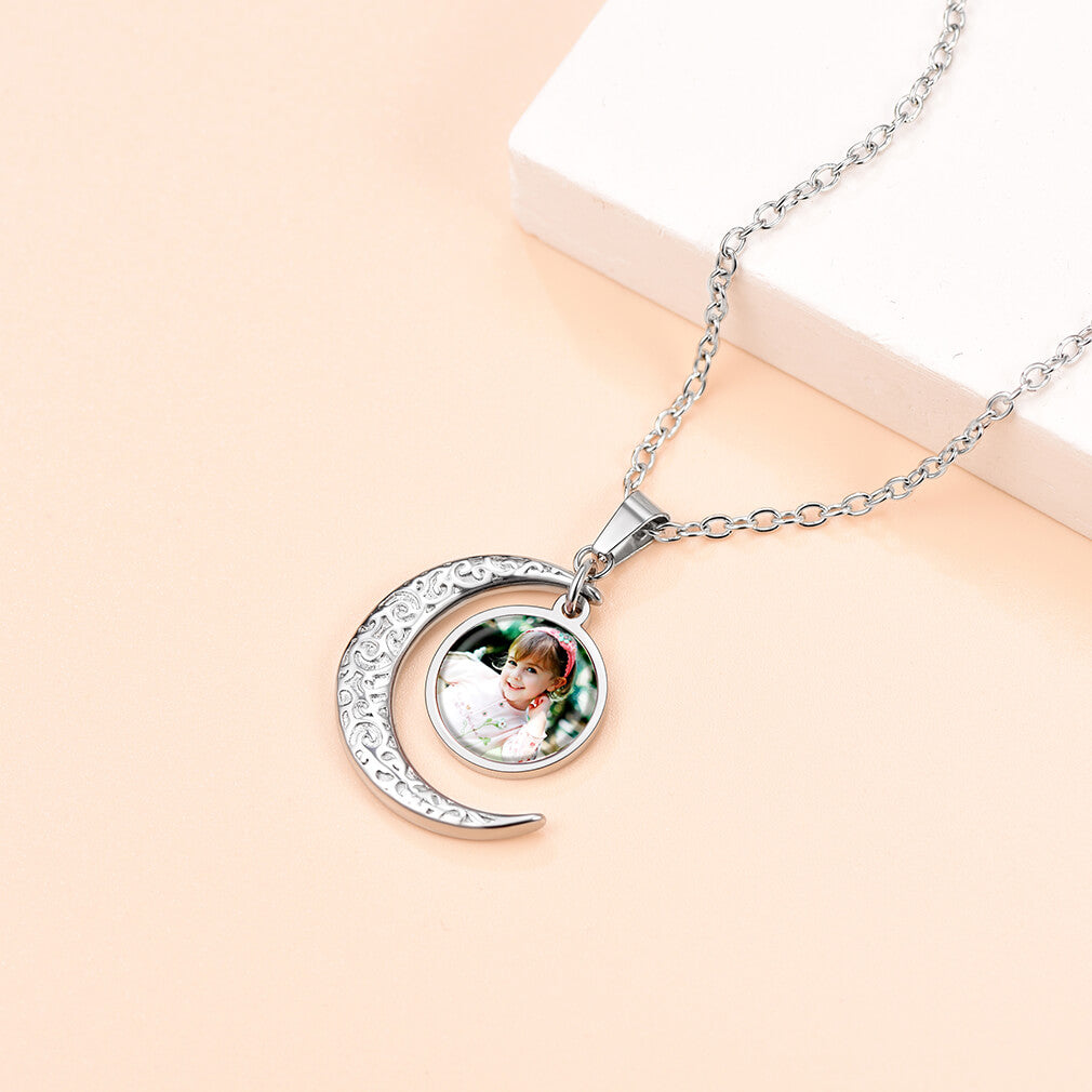 U7 Jewelry Moon Photo Pendant Locket Necklace For Women 