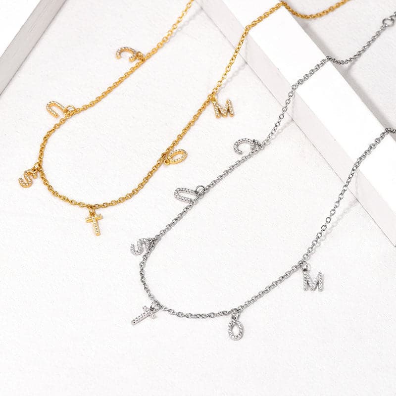 U7 Jewelry Choker Name Necklace Personalized Letter Initial Necklace Gold Plated Nameplate 