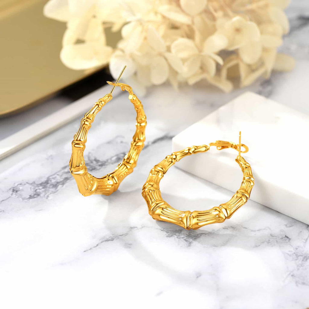 U7 Jewelry Bamboo Style Earrings Hoop Earrings 