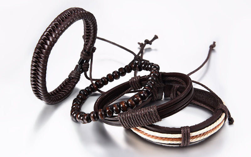 U7 Jewelry Mens Leather Bracelets