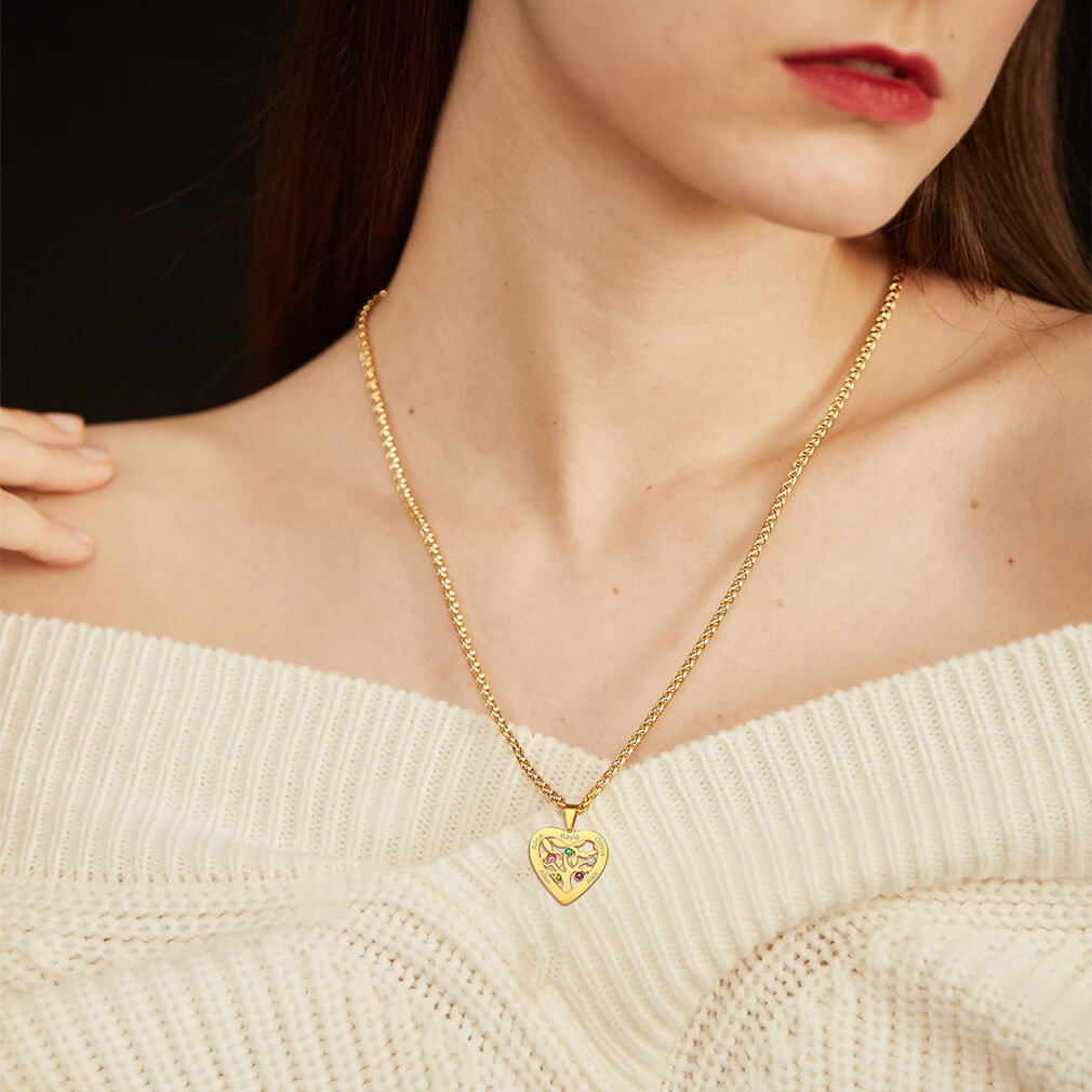 U7 Jewelry Personalized Women Engraved Name Necklace Jewelry with Birthstone 