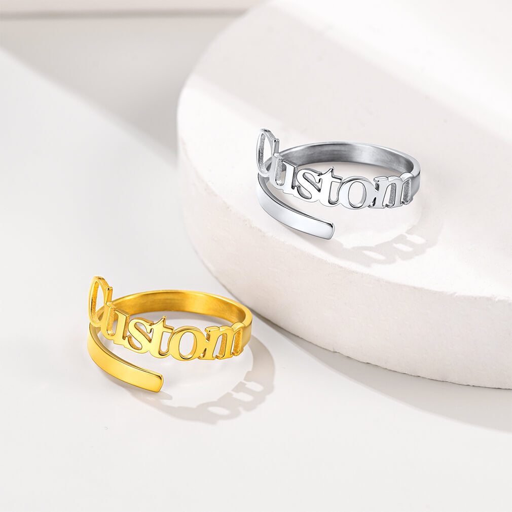 Personalized Name Rings, Hand Stamped Ring Sterling Silver, Custom Ring,  Mothers Rings With Childs Name, 1St Day Gift - Yahoo Shopping