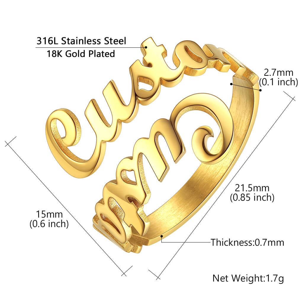 Indentity Treasures Gold Name Ring