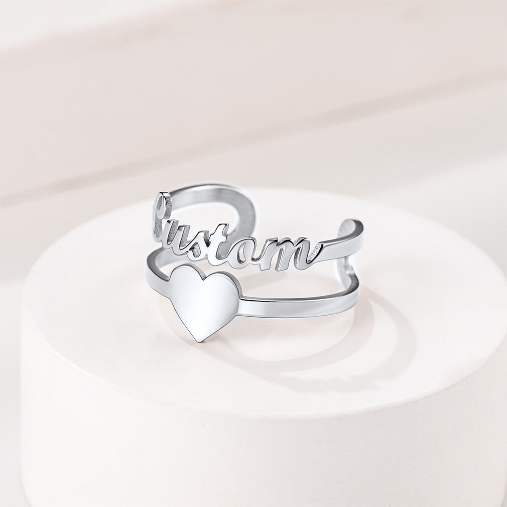 Personalized Rings for Women, 18k Gold Name Rings Personalized with Na –  Flowshey