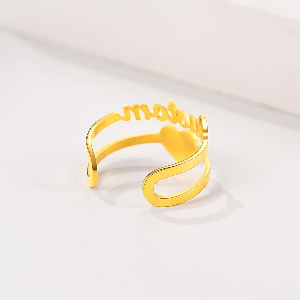 Gold Silver Heartbeat Diamond Ring – Meery Rings
