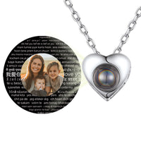 U7 Jewelry Personalized Photo Projection Heart Necklace 925 Sterling Silver 