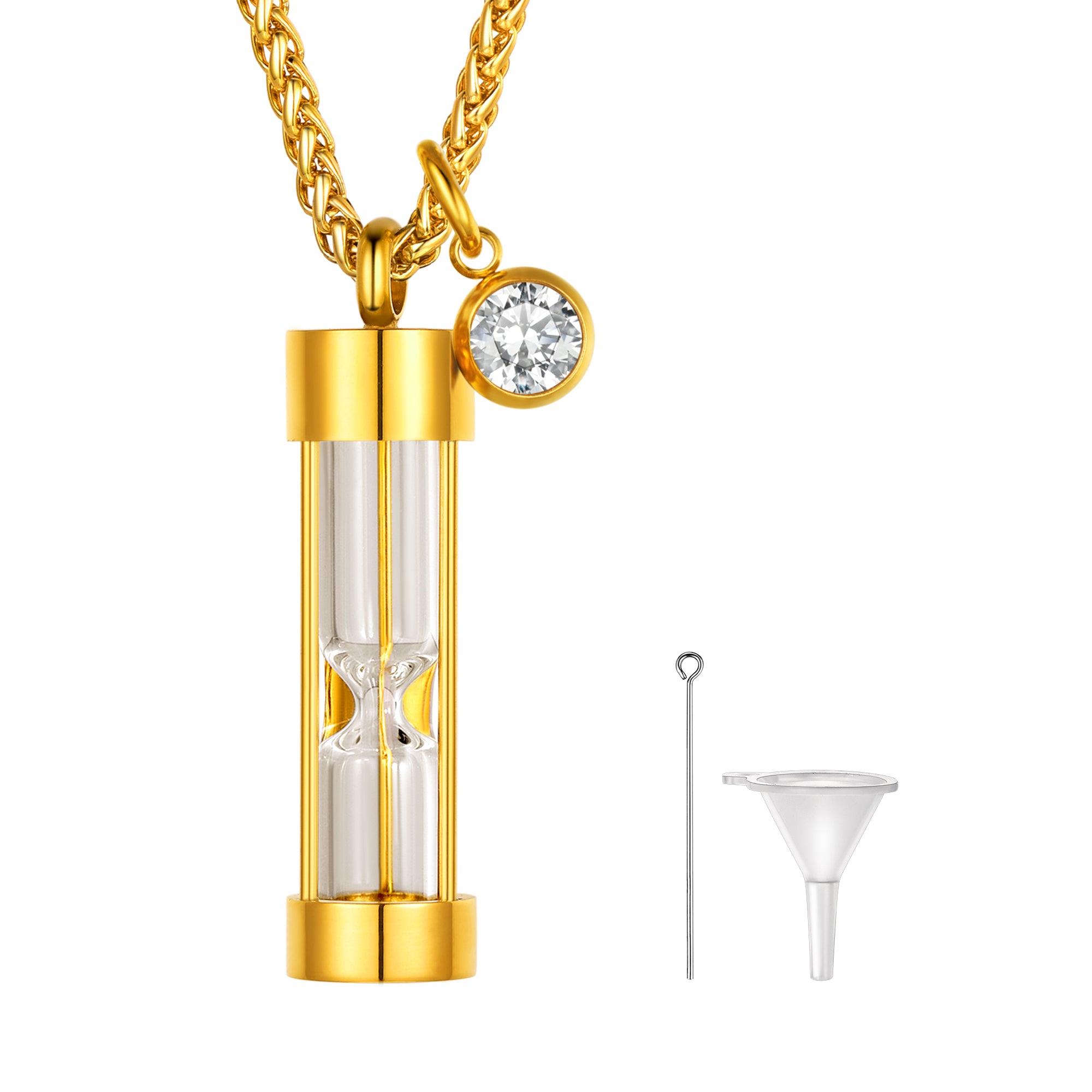 New Hourglass Cremation Cylinder Hour Glass Urn Keepsake Ashes Memorial  Necklace | eBay