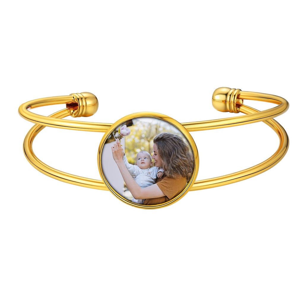 U7 Jewelry Personalized Picture Bracelet Cuff Bracelet For Women 