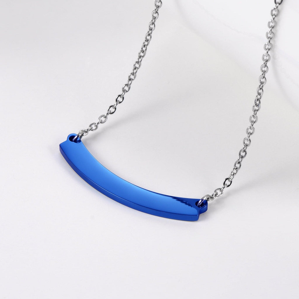 U7 Jewelry Engraved Name Bar Necklace for Women Custom Cursive Bar Pendant 