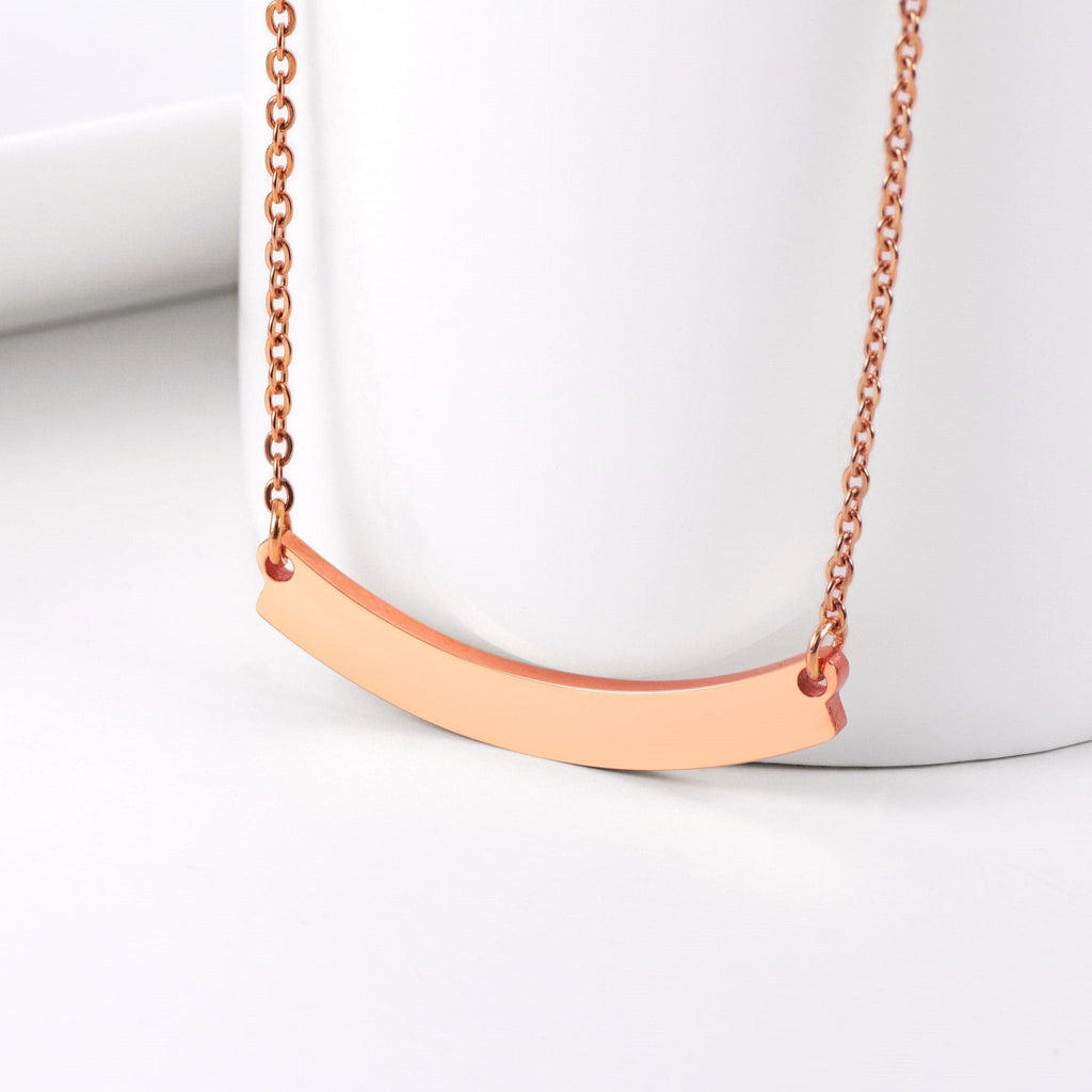 U7 Jewelry Engraved Name Bar Necklace for Women Custom Cursive Bar Pendant 