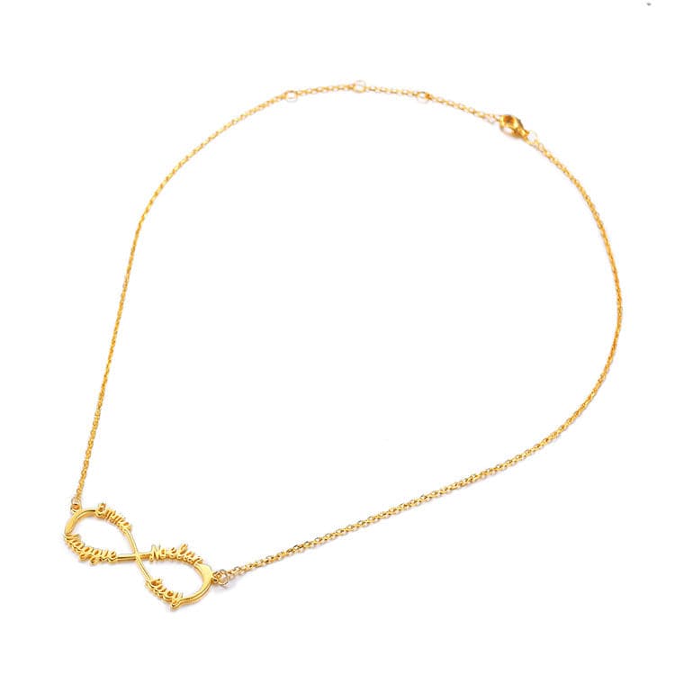 U7 Jewelry Personalized Infinity Custom Name Necklace with 4 Names 