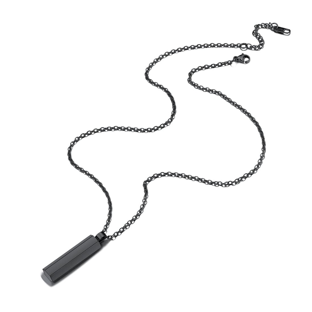 Personalized Vertical 6 Sided Bar Pendant Necklace for Men Women 