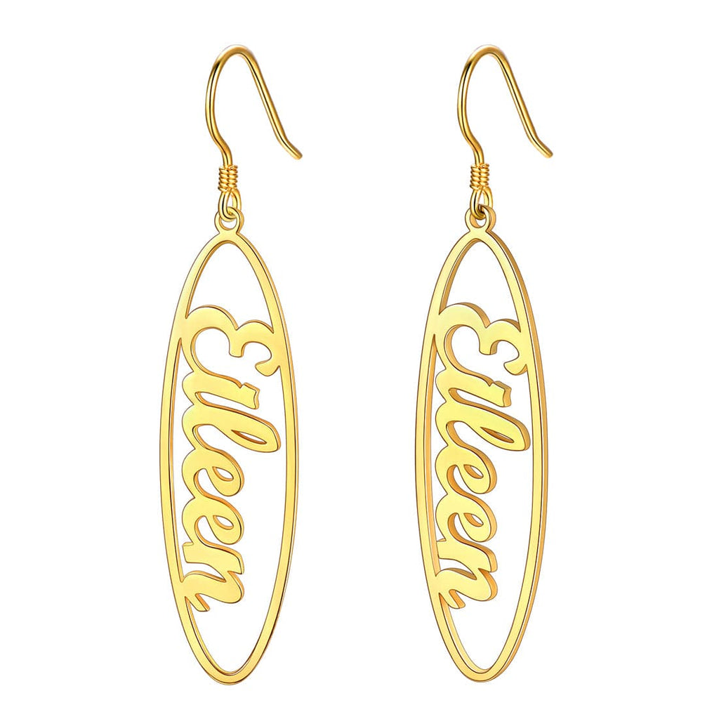 Personalized Dangle Name Earrings Drop Name Hoop For Women 