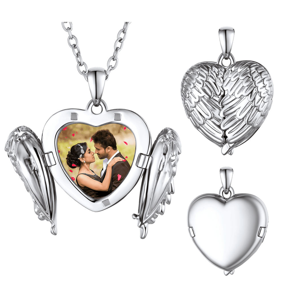 U7 Custom Heart Necklace With Picture Customized Photo Necklace 
