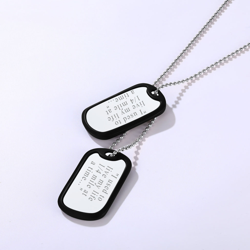 U7 Jewelry Stainless Steel Dog Tag Pendant Necklace Engraving Text And Picture 