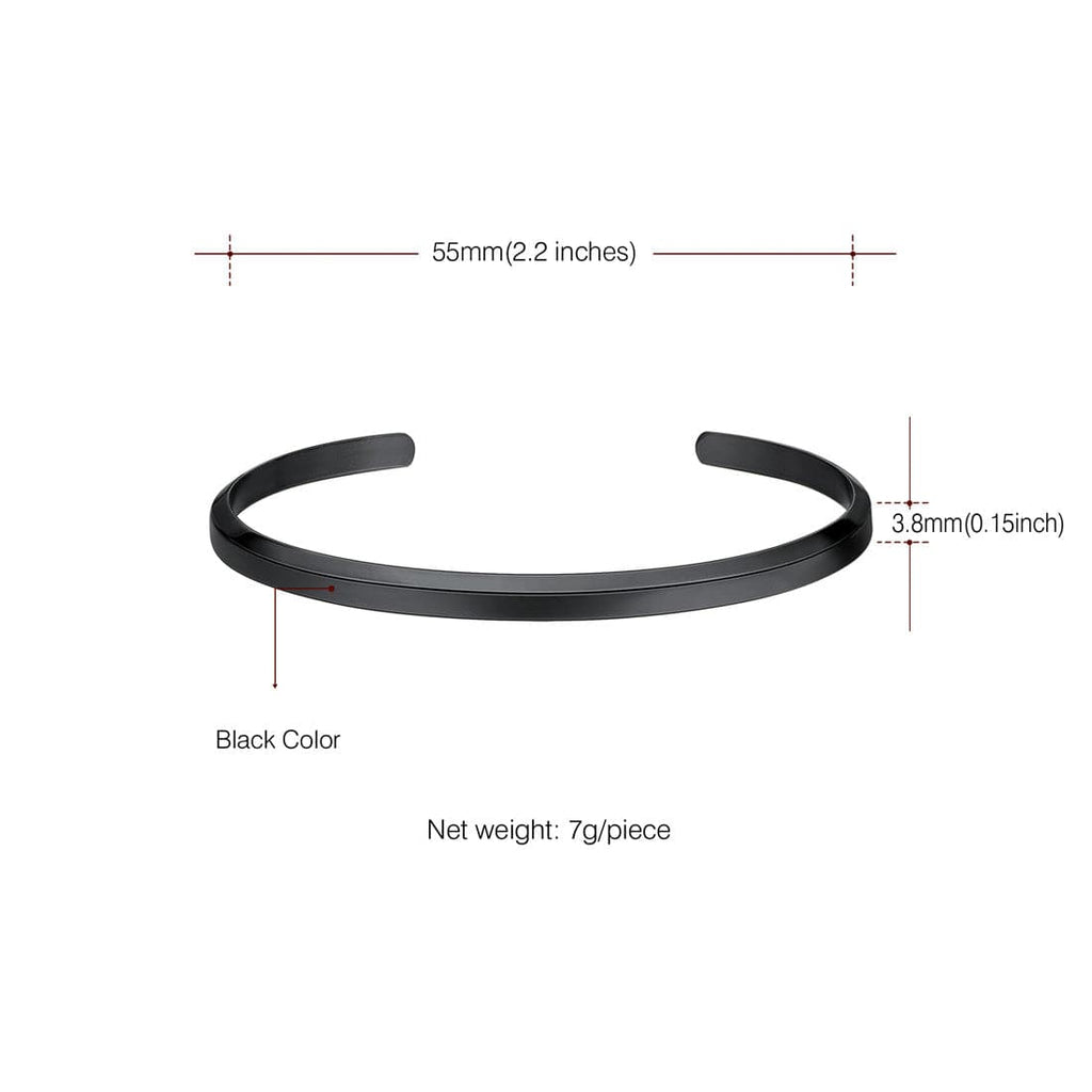 Classic Adjustable Stainless Steel Half Circle Open Cuff Bracelet 