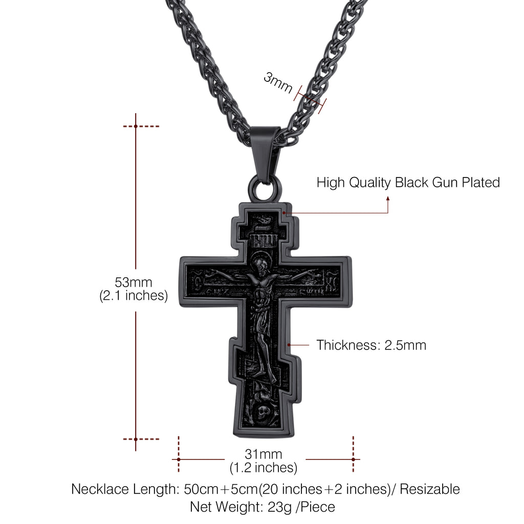 U7 Jewelry Russian Orthodox Jesus Cross Pendant Necklace 