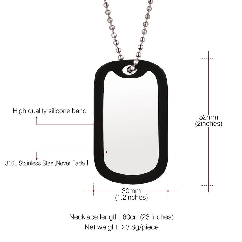 U7 Jewelry Personalized Photo Pendant Necklace With Text Dog tag Keychain 