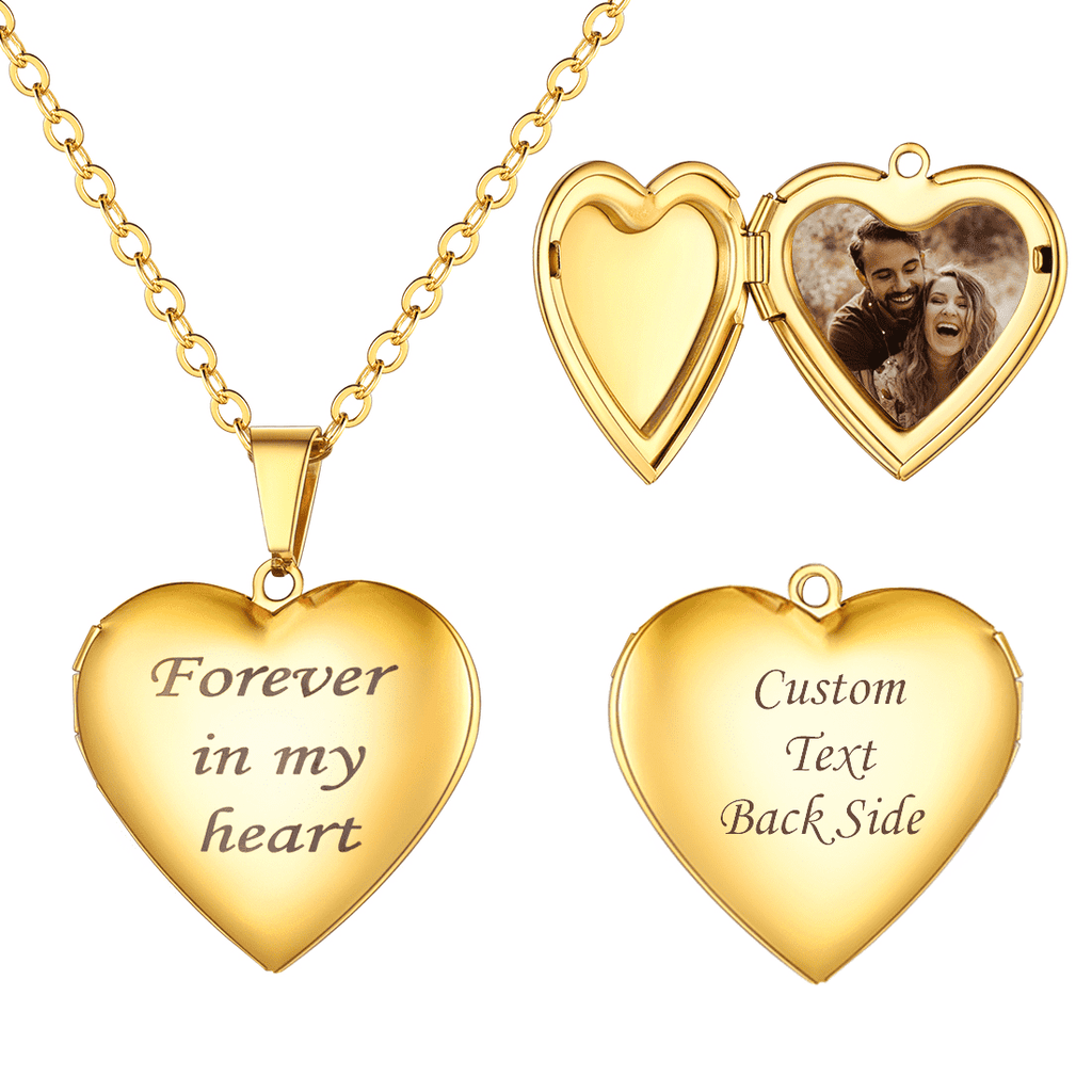 U7 Jewelry Custom Forever In My Heart Locket Necklace For Women 