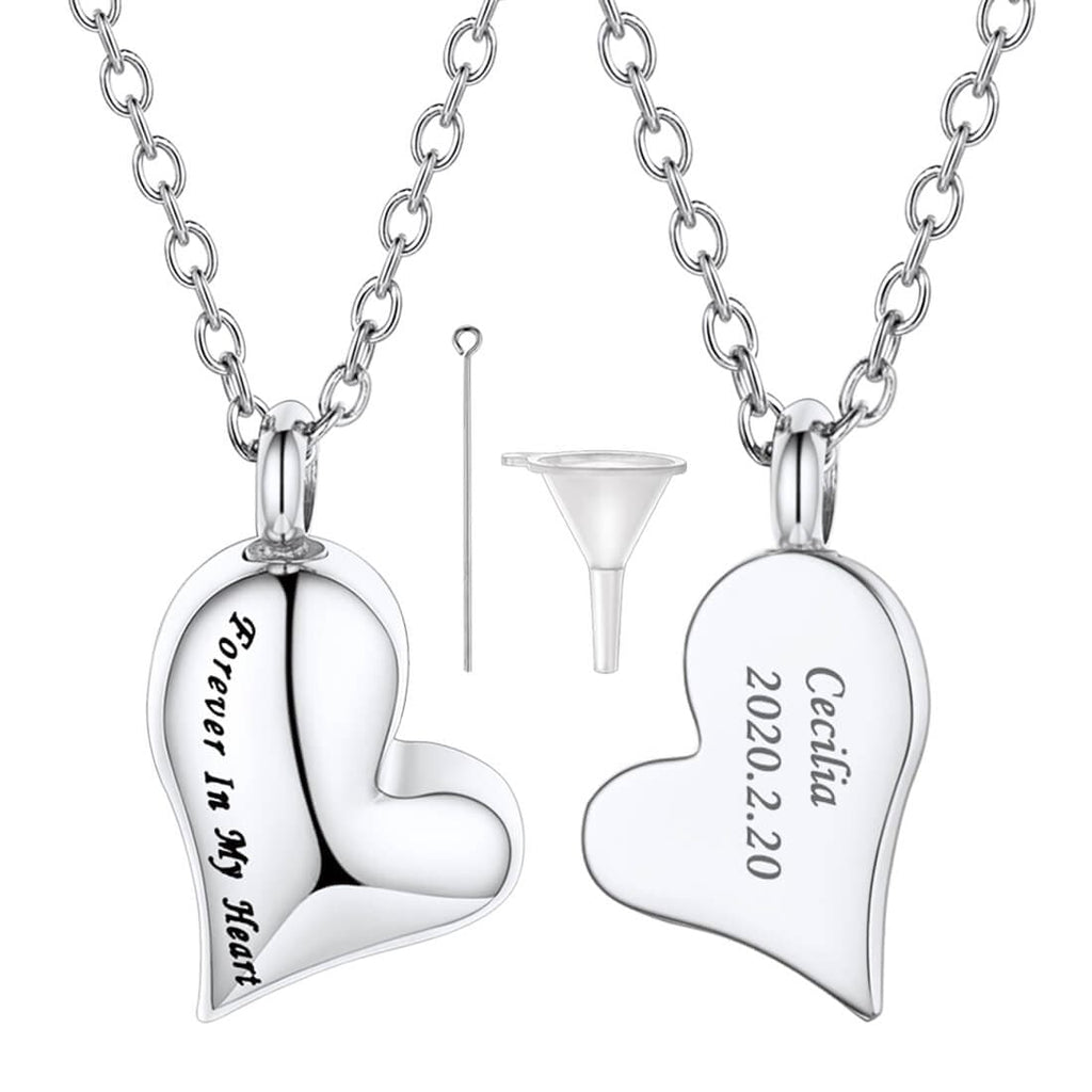 U7 Jewelry Forever In My Heart Cremation Necklace For Ashes 
