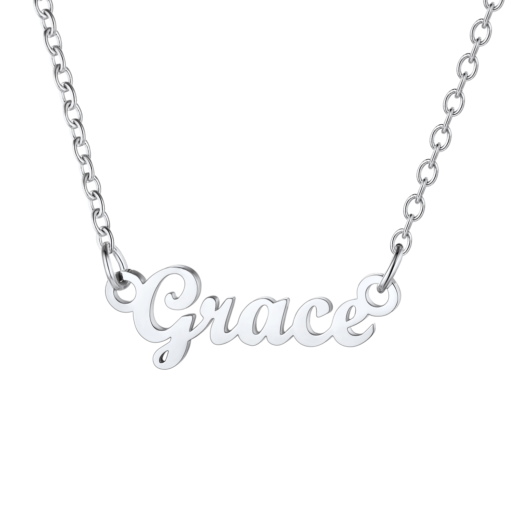 U7 Jewelry Personalized Name Necklace Name Plate Necklace for Women 