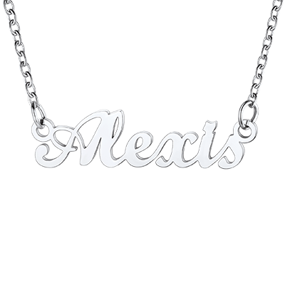 U7 Jewelry Personalized Name Necklace Name Plate Necklace for Women 