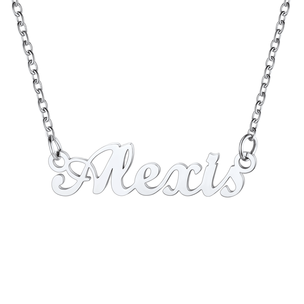 U7 Jewelry Personalized Name Necklace Name Plate Necklace for Women 