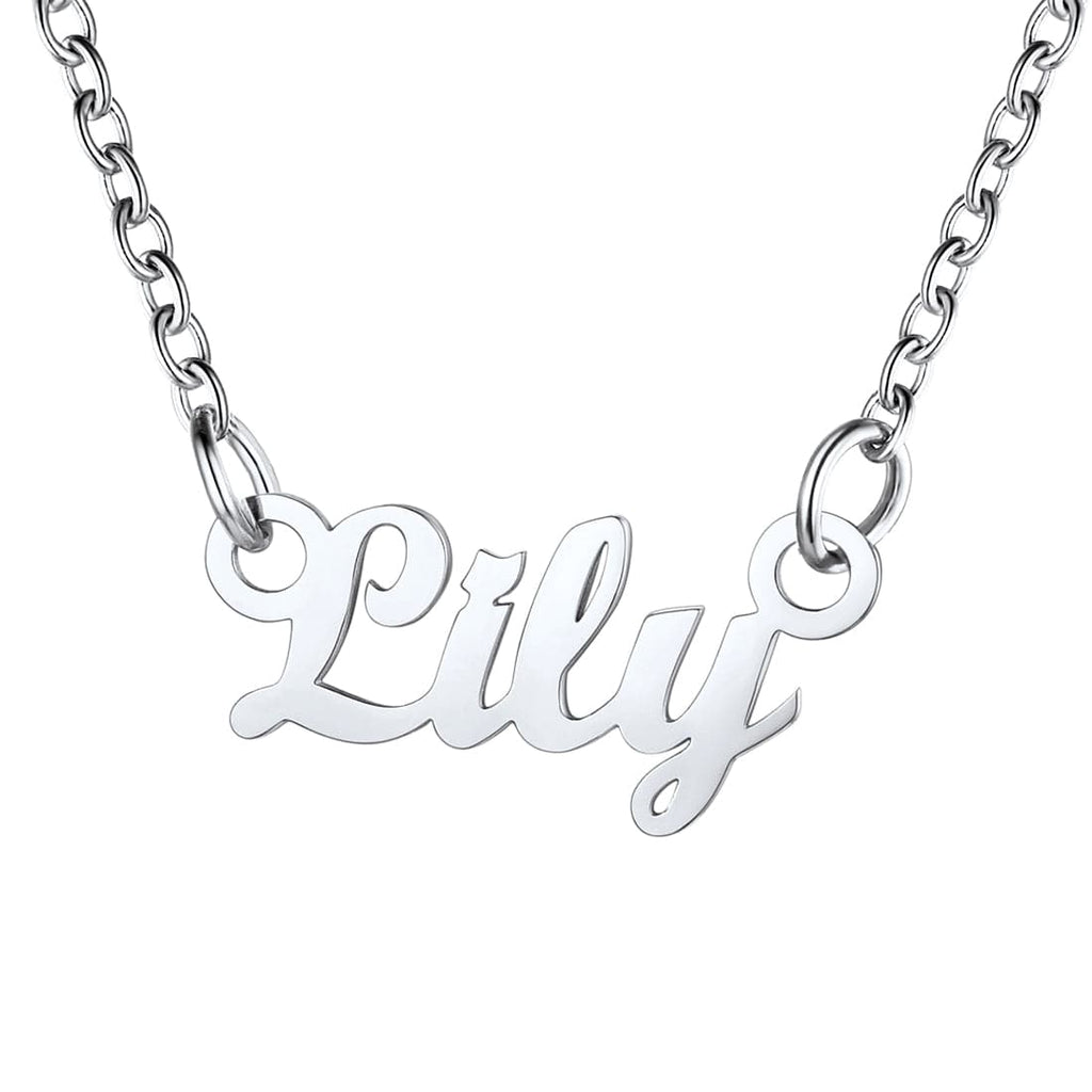 U7 Jewelry Personalized Name Necklace Name Plate Necklace for Women 