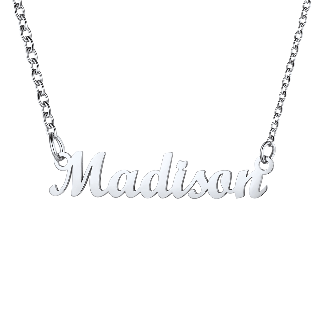 U7 Jewelry Personalized Name Necklace Name Plate Necklace for Women 