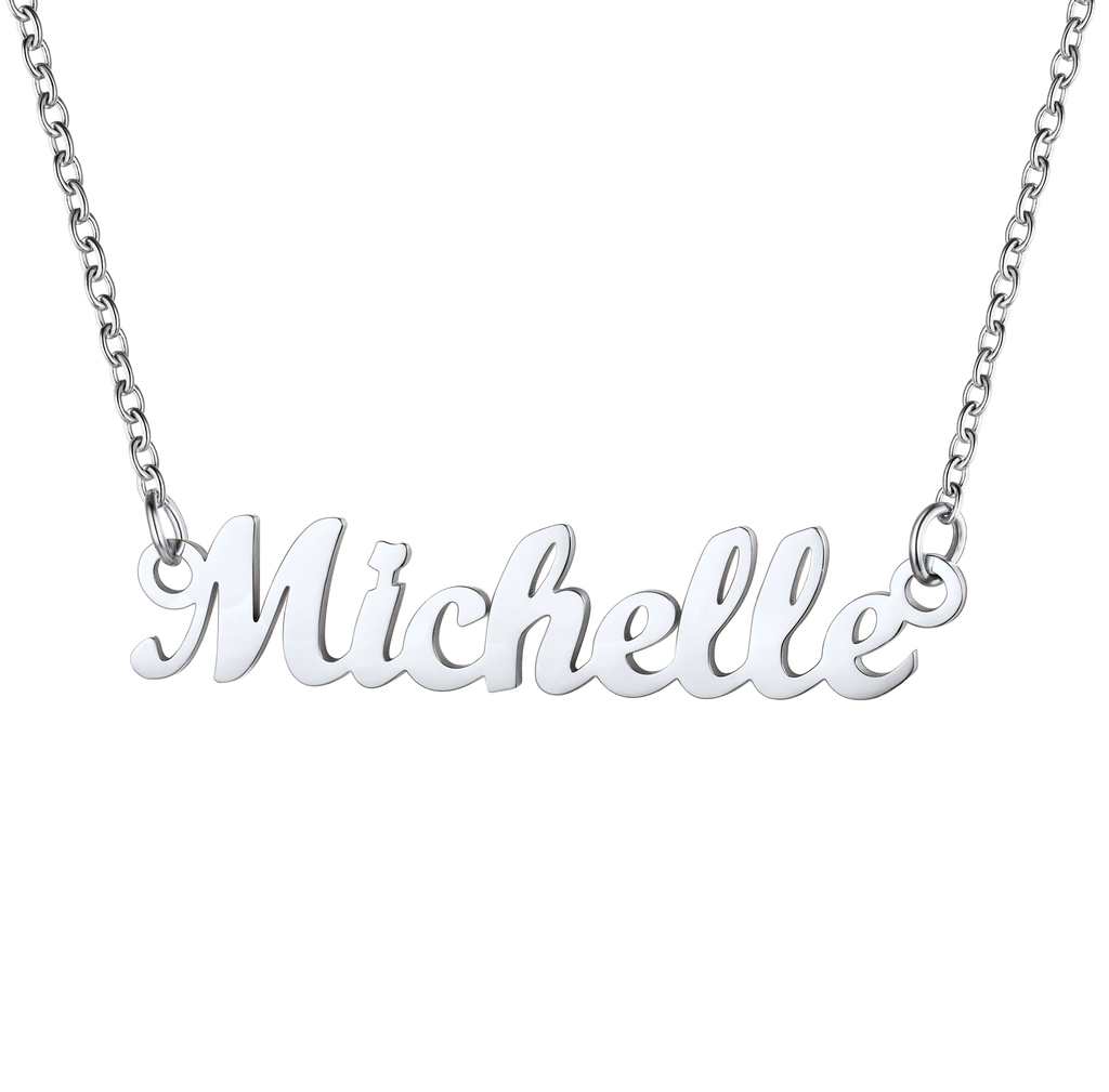 U7 Jewelry Personalized Name Necklace Name Plate Necklace for Women 