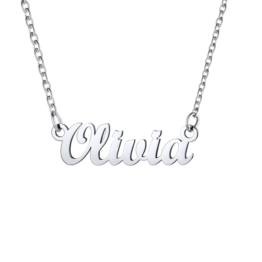 U7 Jewelry Personalized Name Necklace Name Plate Necklace for Women 