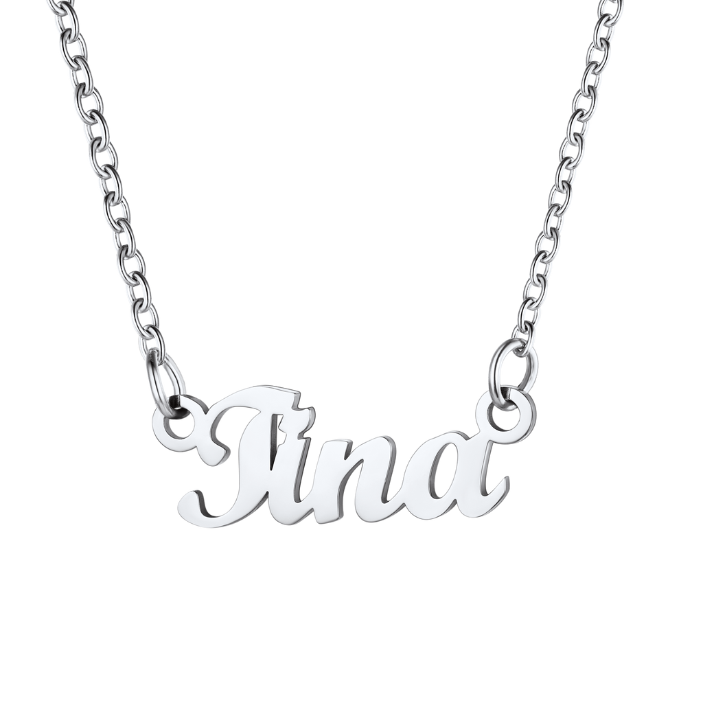 U7 Jewelry Personalized Name Necklace Name Plate Necklace for Women 