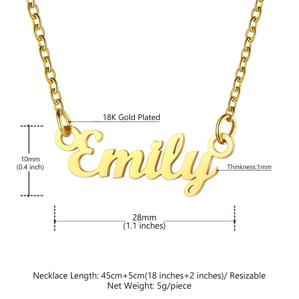 U7 Jewelry Personalized Name Necklace Name Plate Necklace for Women 