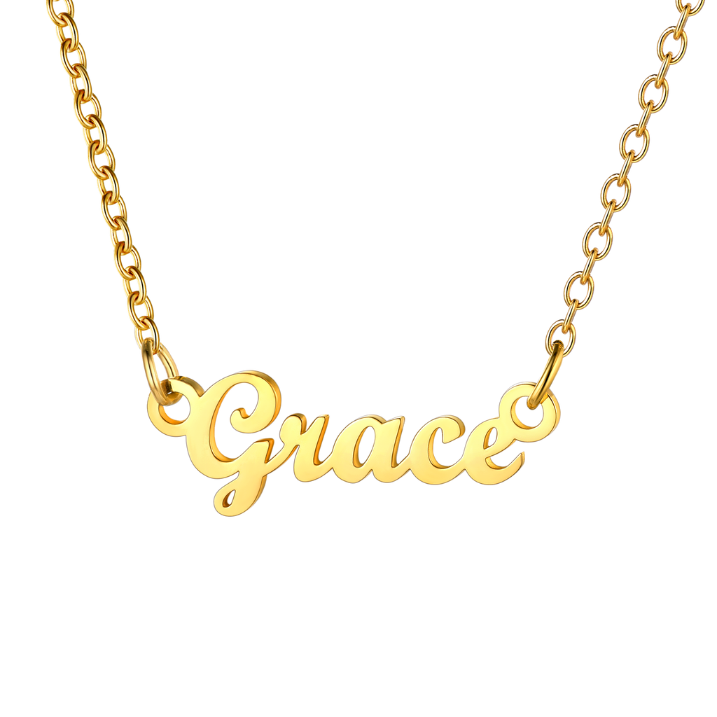 U7 Jewelry Personalized Name Necklace Name Plate Necklace for Women 