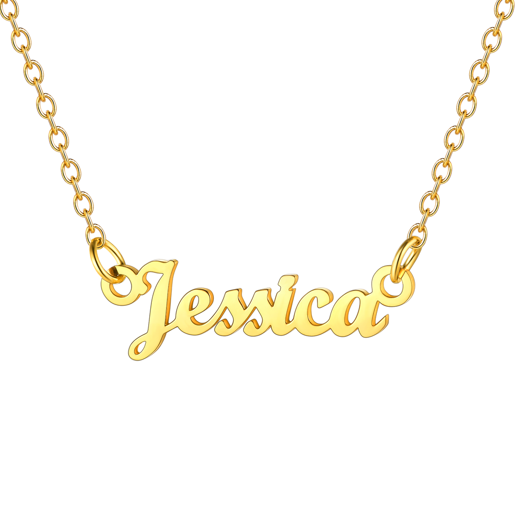 U7 Jewelry Personalized Name Necklace Name Plate Necklace for Women 