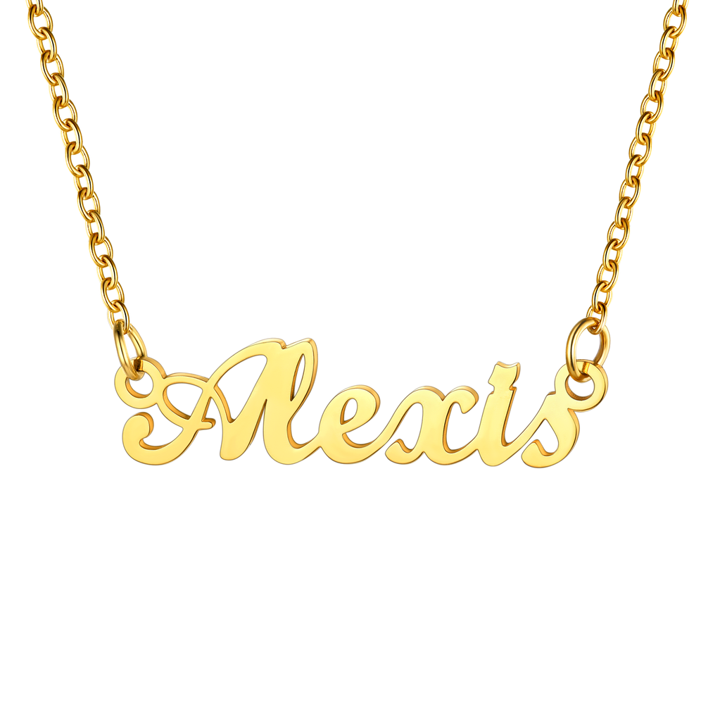 U7 Jewelry Personalized Name Necklace Name Plate Necklace for Women 