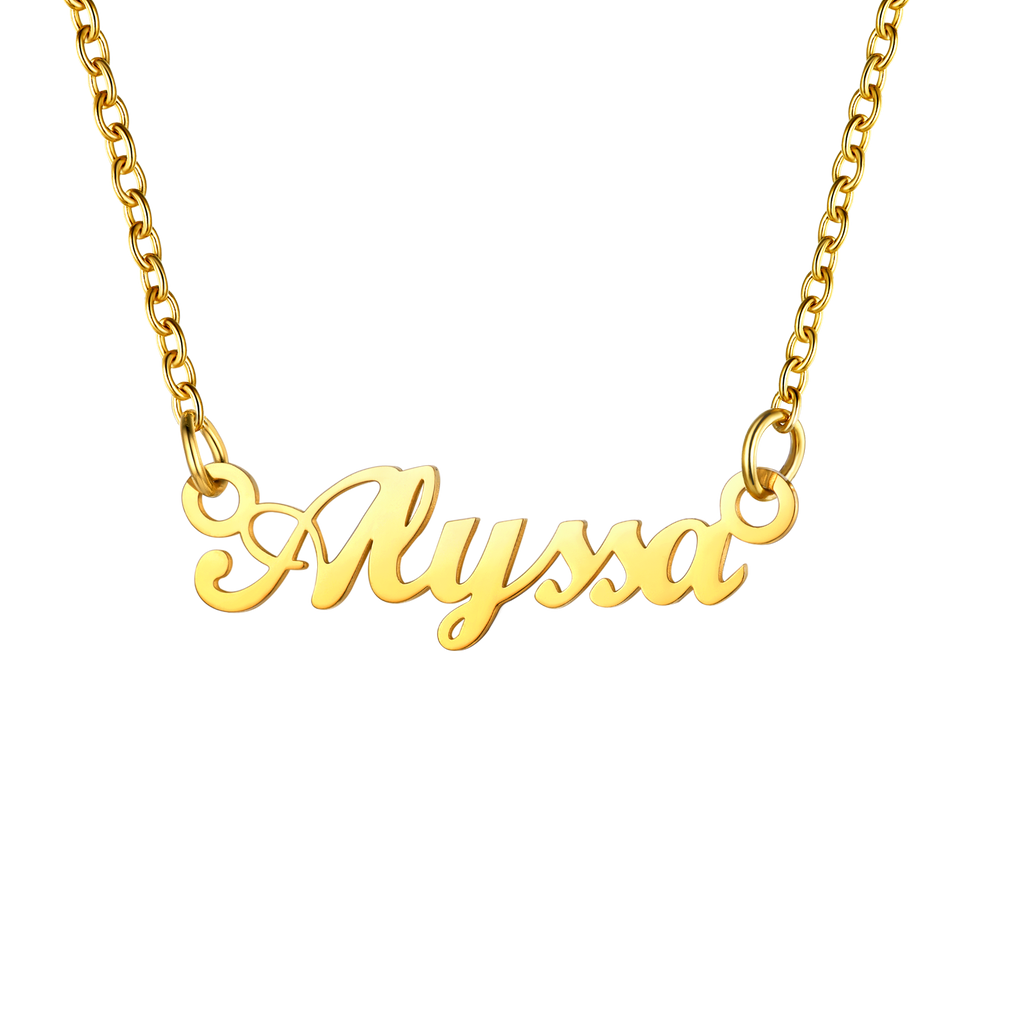 U7 Jewelry Personalized Name Necklace Name Plate Necklace for Women 