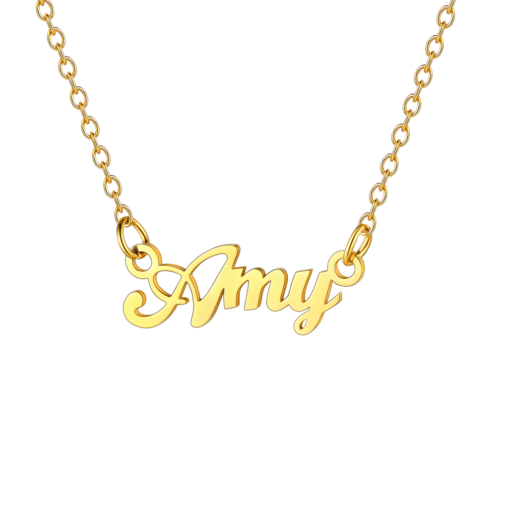 U7 Jewelry Personalized Name Necklace Name Plate Necklace for Women 