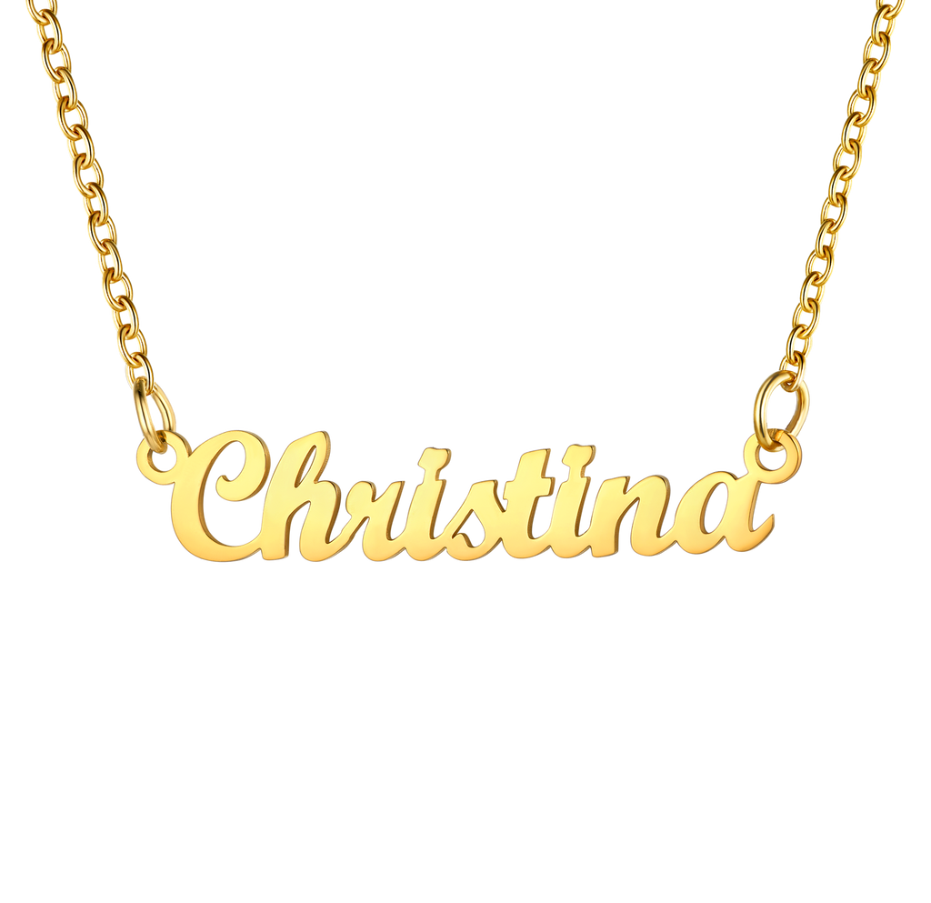 U7 Jewelry Personalized Name Necklace Name Plate Necklace for Women 