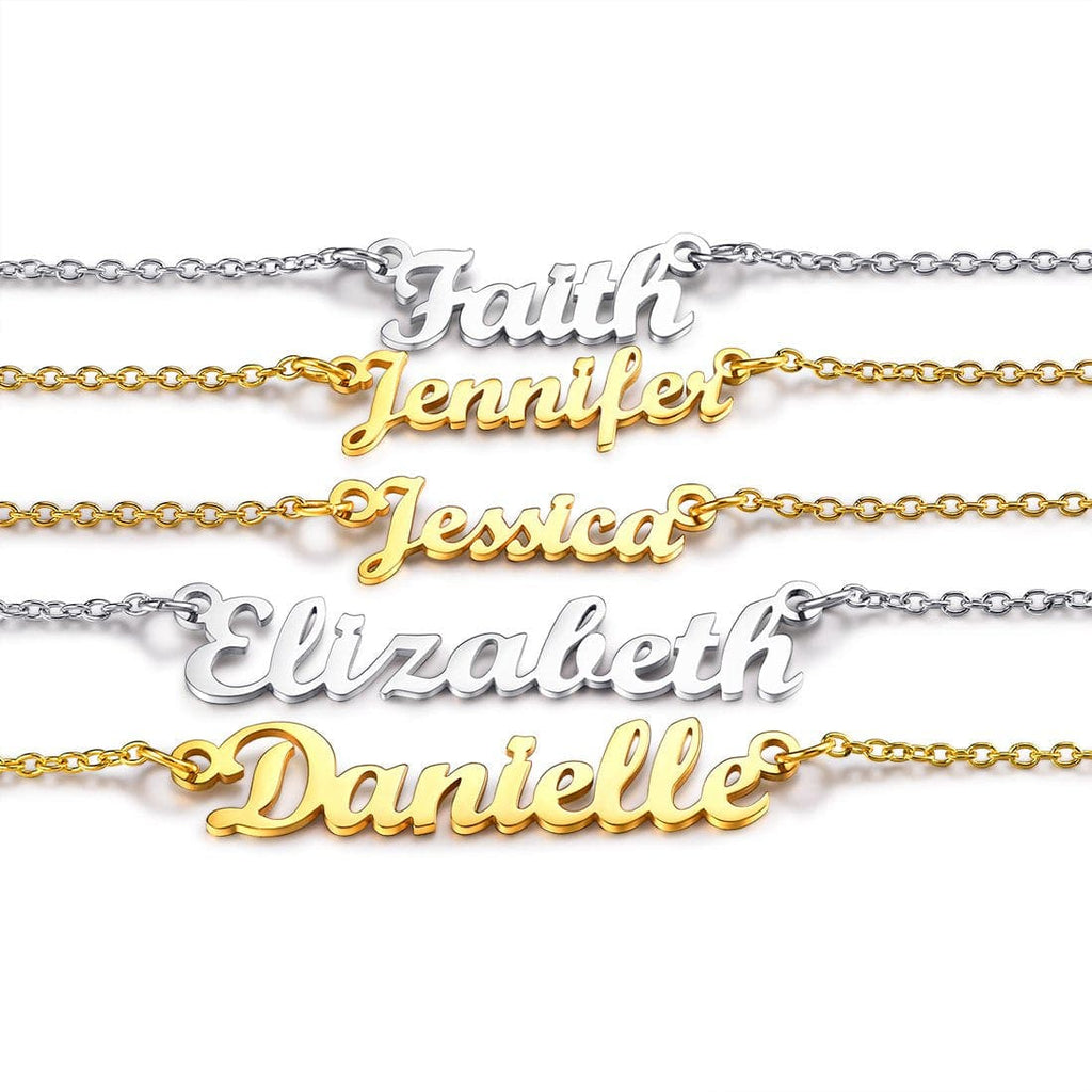 U7 Jewelry Personalized Name Necklace Name Plate Necklace for Women 