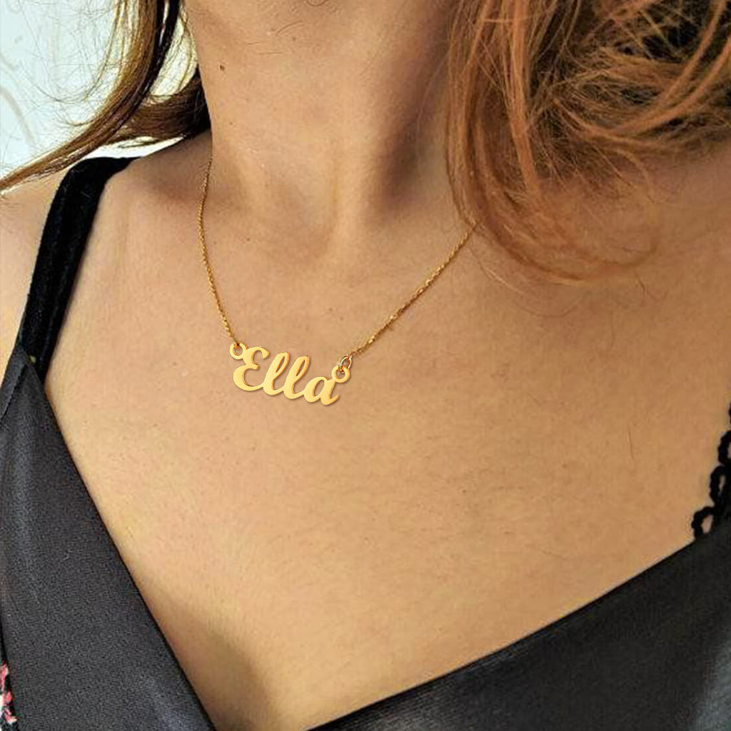 U7 Jewelry Personalized Name Necklace Name Plate Necklace for Women 