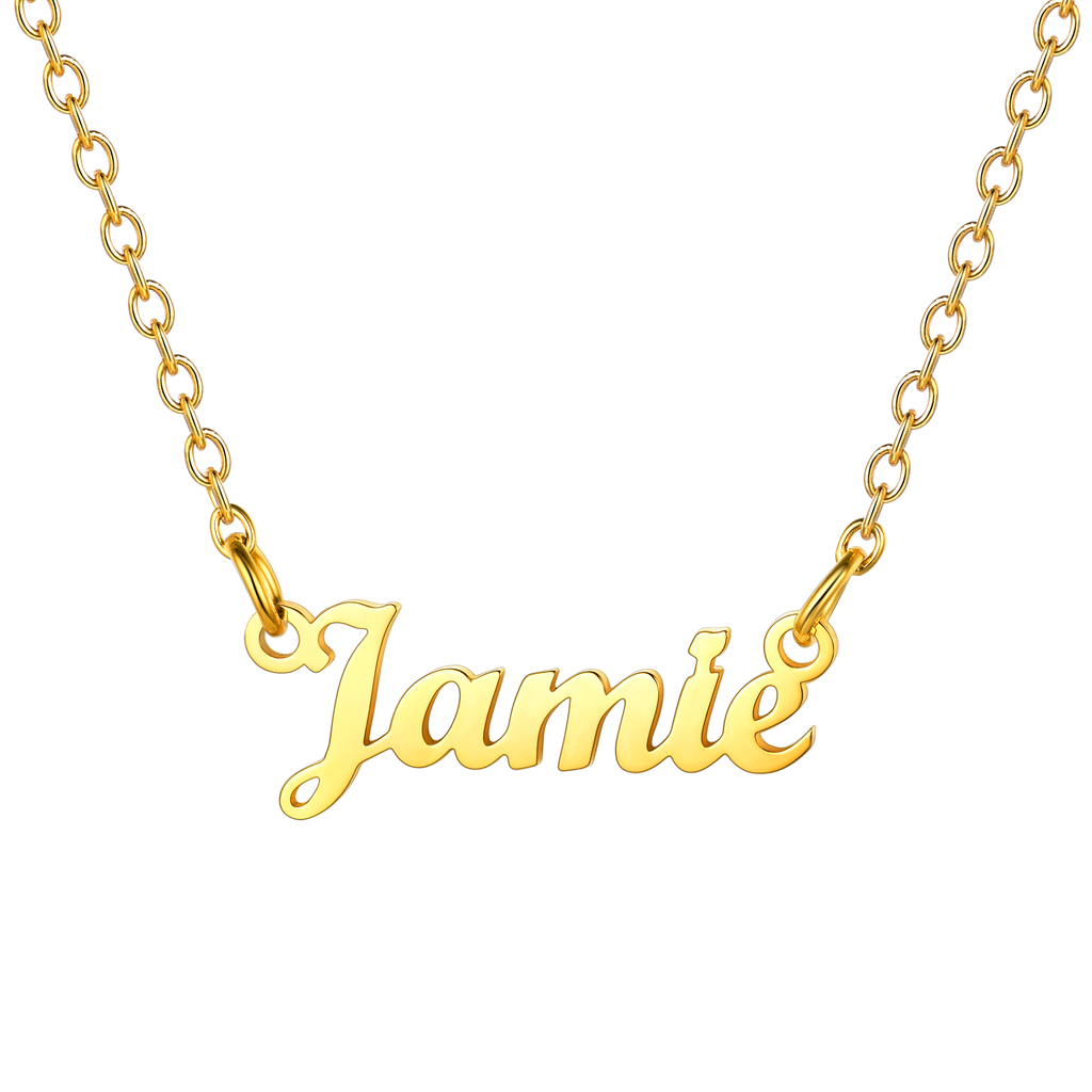 U7 Jewelry Personalized Name Necklace Name Plate Necklace for Women 